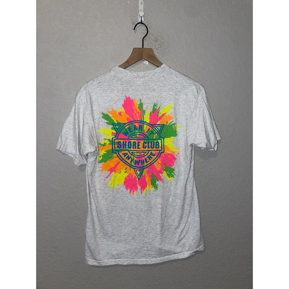 Vintage Shore Club Shirt Wear It Anywhere Multicolor Splatter Tee VTG 90s M